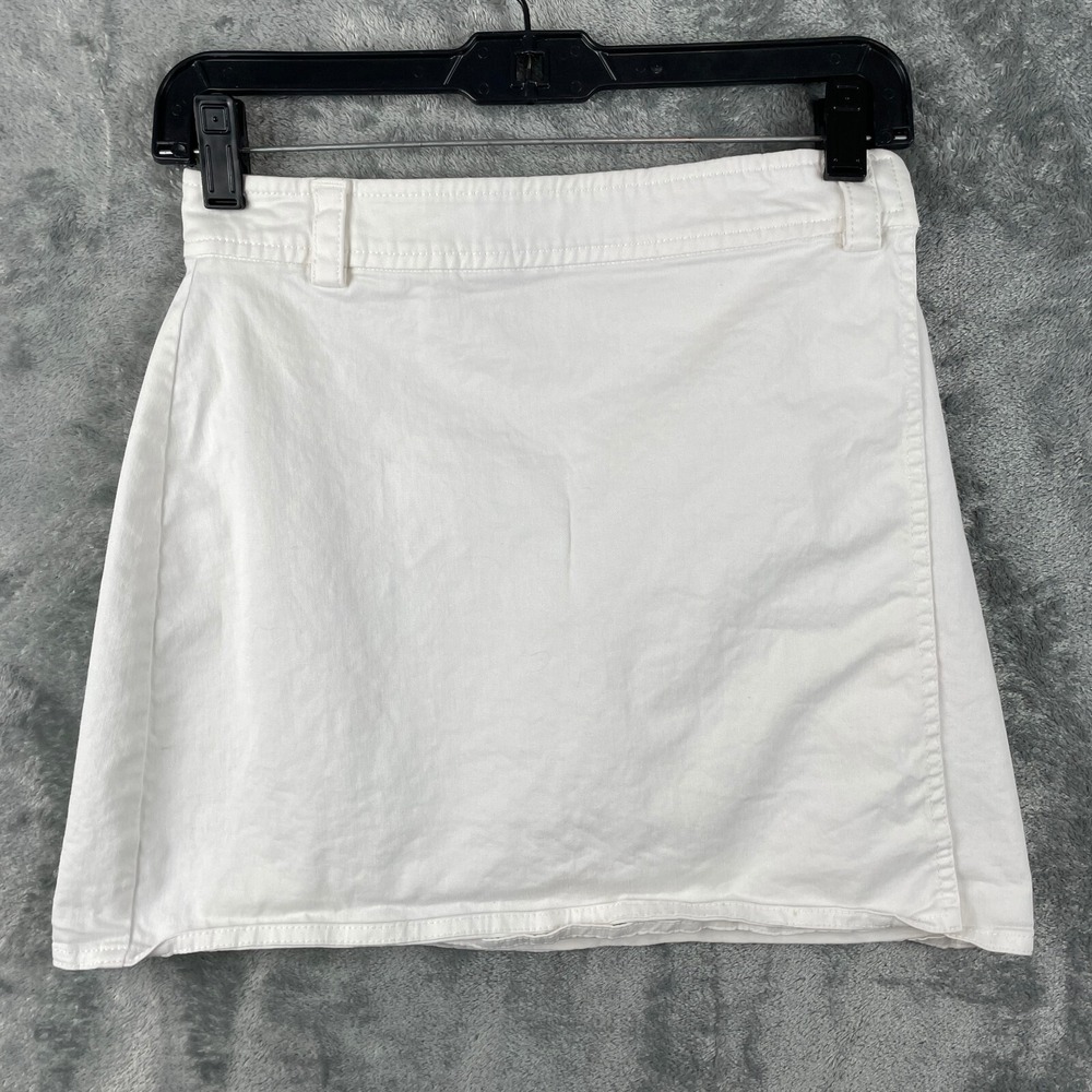 Aritzia Sunday Best‎ Wrap Skirt Size 2 White Mini A Line Cotton Stretch Beachy